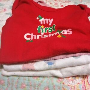 Red 'My First Christmas' Baby Onesie